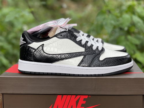 Original version_ Air Jordan 1 Low T S Alliance_ low-top hook_ black and white crocodile skin_ the items DM7866-188. Full code shipment 36--46-fa6a6865